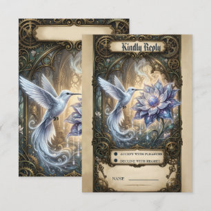 Enchanted Hummingbird & Moon Blossom RSVP Card