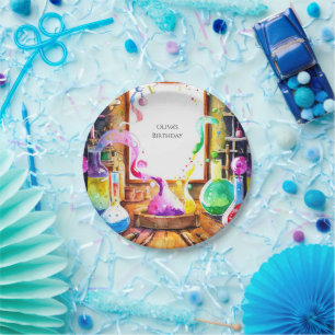 Enchanted Kids' Chemistry Scientist Birthday Paper Plate