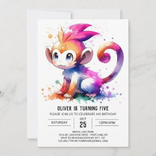 Enchanted Kids Monkey Birthday Invitation