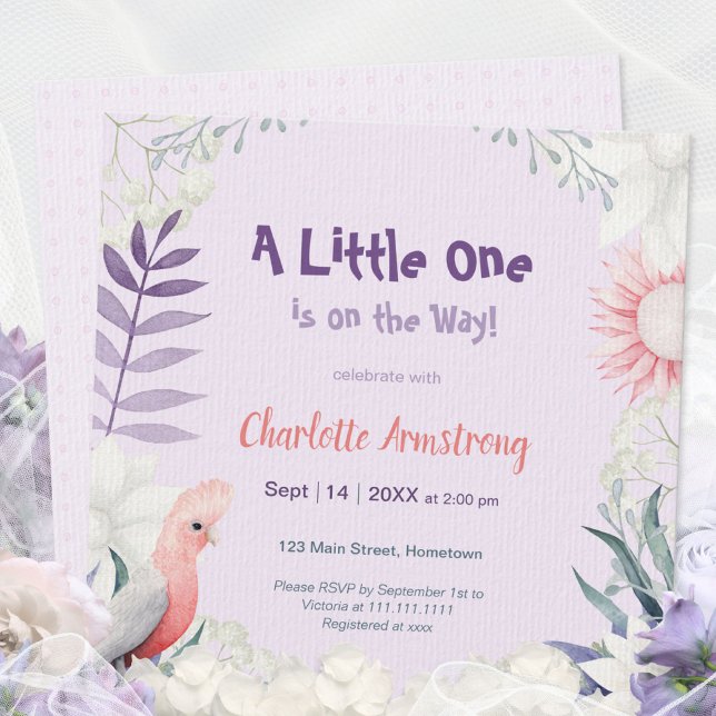 Enchanted Lavender Gender-Neutral Baby Shower Invitation (Enchanted Lavender Garden Gender-Neutral Baby Show Invitation ©Susanne Sachers - Sunny Mind 🌞)