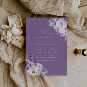 Enchanted Lavender Purple Floral Wedding Invitation