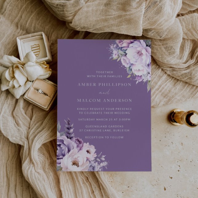 Enchanted Lavender Purple Floral Wedding Invitation (Creator Uploaded)