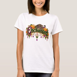 Enchanted Leopard Jewelled Halloween Purple Green  T-Shirt