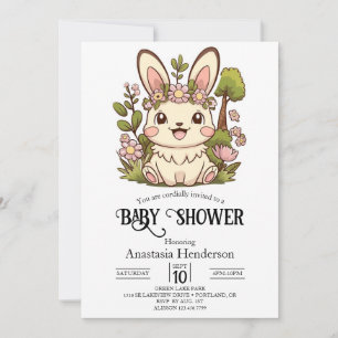 Enchanted Little Bunny Digital Baby Shower Invitation