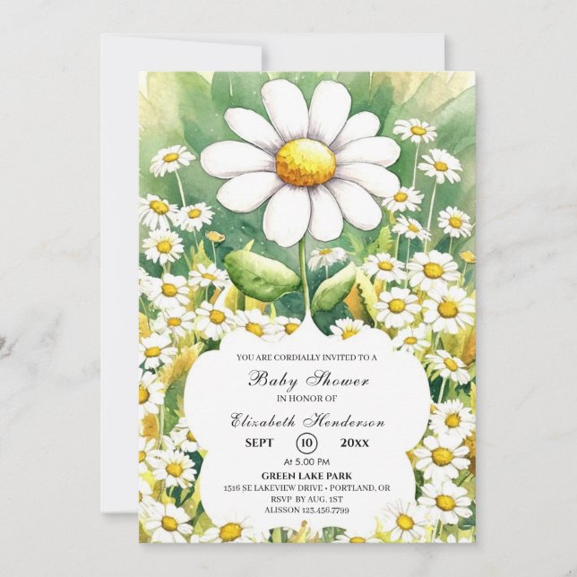 Enchanted Little Daisy Baby Shower Invitation (Front)