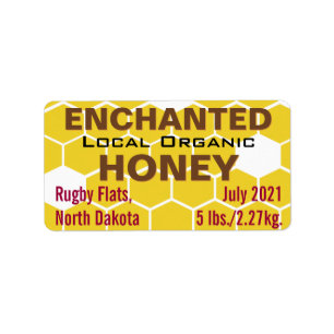 Enchanted Local Organic Honey Jar Label