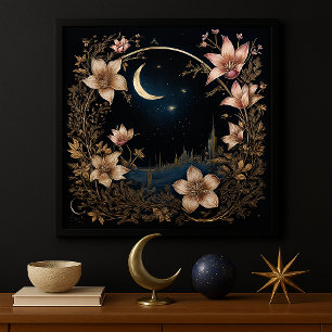 Enchanted Lunar Meadow Poster