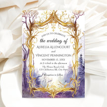 Enchanted Magical Forest Wedding Gold Frame