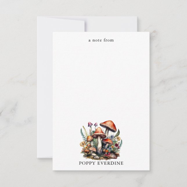 Enchanted Magical Mushrooms Kid's Personalised Card (Front)