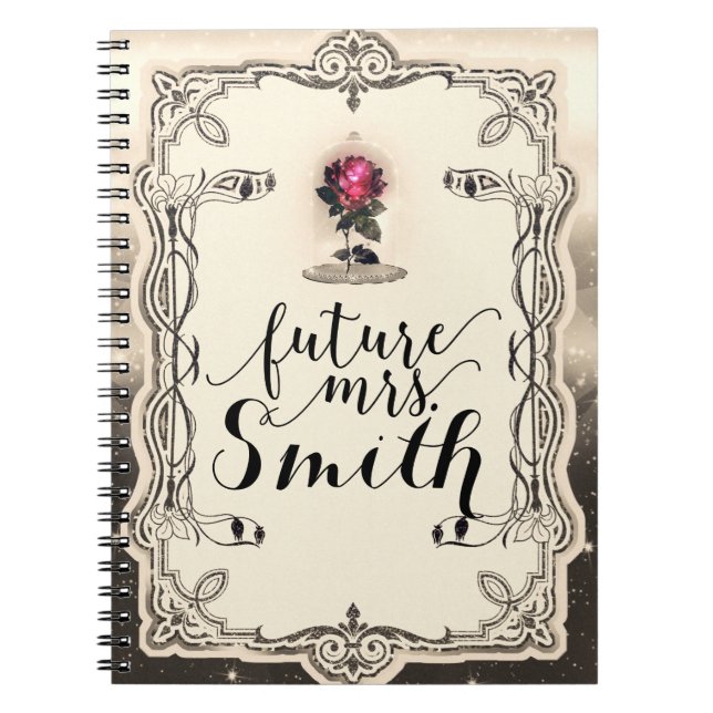 Enchanted Magical Storybook Red Rose Future Mrs. Notebook (Front)