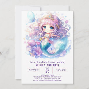 Enchanted Mermaid Magic Baby Shower Invitation
