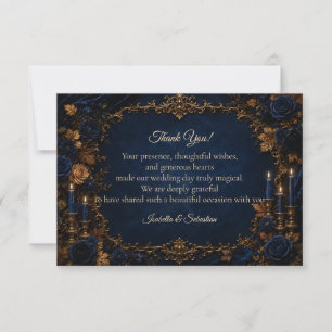 Enchanted Midnight Autumn Elegance Wedding Thank You Card