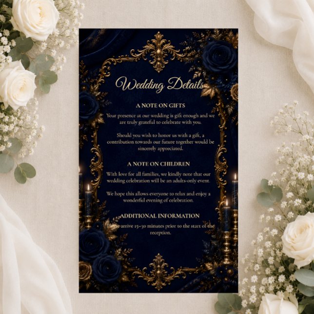 Enchanted Midnight Blue Autumn Wedding  Enclosure Card (Creator Uploaded)
