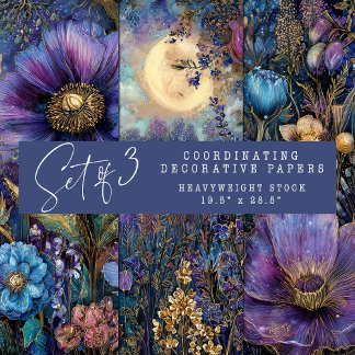 ENCHANTED MIDNIGHT GARDEN DECORATIVE PAPER SET