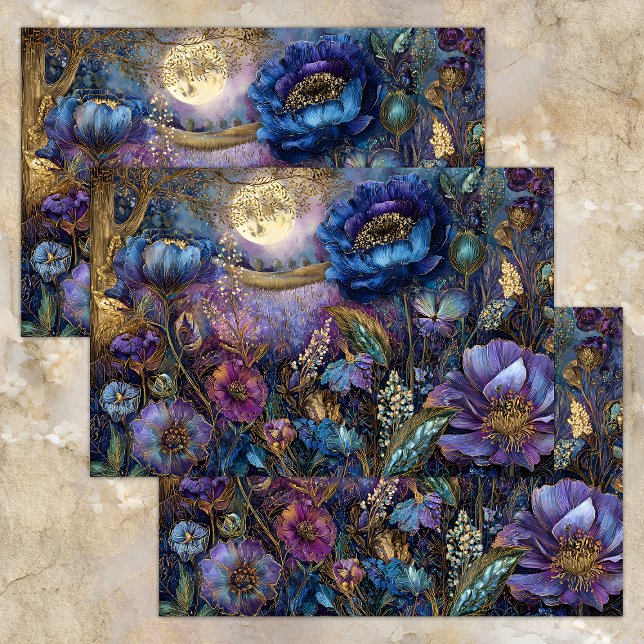 ENCHANTED MIDNIGHT GARDEN DECOUPAGE TISSUE PAPER (ENCHANTED MIDNIGHT GARDEN DECOUPAGE TISSUE PAPER)
