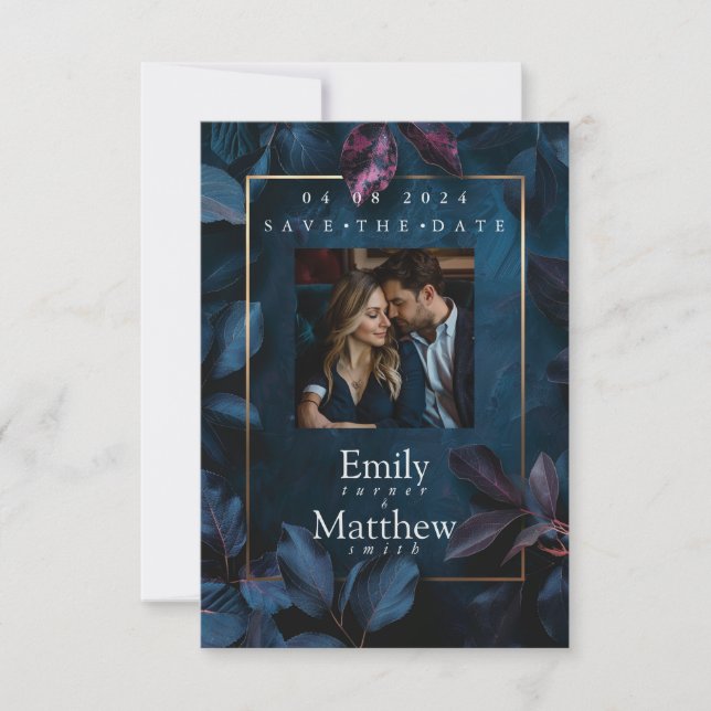 Enchanted Midnight Garden Wedding Save The Date (Front)