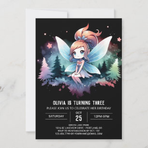Enchanted Minimalist Fairy Birthday Invitation
