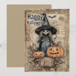 Enchanted Mischief Witchy Whimsy in Autumn Shadow Holiday Card