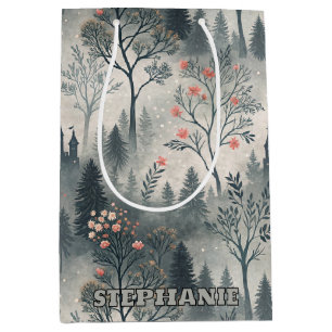 Enchanted Misty Forest with Dark Castle – Ethereal Medium Gift Bag