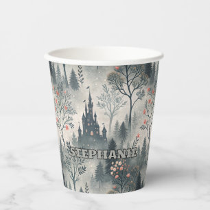 Enchanted Misty Forest with Dark Castle – Ethereal Paper Cups