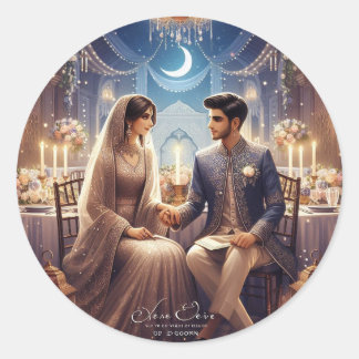 Enchanted Moments: A Night to Remember" Classic Round Sticker