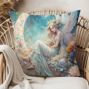 Enchanted Moon Fairy – Celestial Fantasy Art  Cushion