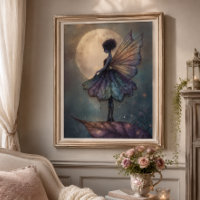 Enchanted Moonlight Fairy Watercolor Fantasy Art