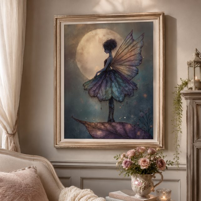Enchanted Moonlight Fairy Watercolor Fantasy Art Poster (Creator Uploaded)