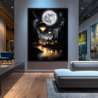 Enchanted Moonlit Flight – Vintage Hot Air Balloon
