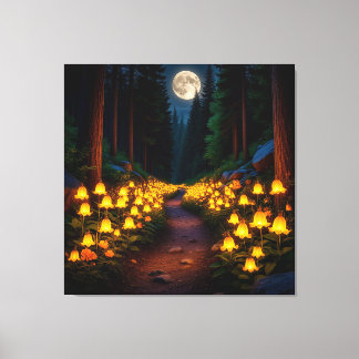 Enchanted Moonlit Forest Path Canvas Print