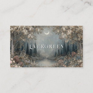 Enchanted Moonlit Forest Sparkling Night Business Card