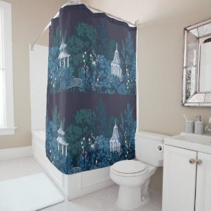 Enchanted Moonlit Gardens Chinoiserie  Shower Curtain
