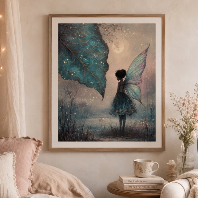 Enchanted Moonlit Leaf Fairy Fantasy Art Poster (Creator Uploaded)