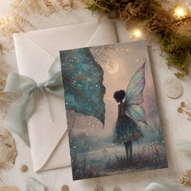 Enchanted Moonlit Leaf Fairy Watercolor Fantasy Invitation (Creator Uploaded)