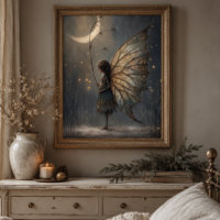 Enchanted Moonlit Woodland Fairy Watercolor Art