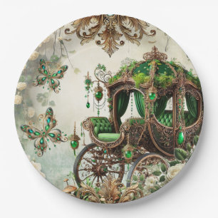 Enchanted Moss & Moonlight Fairytale Carriage Deco Paper Plate