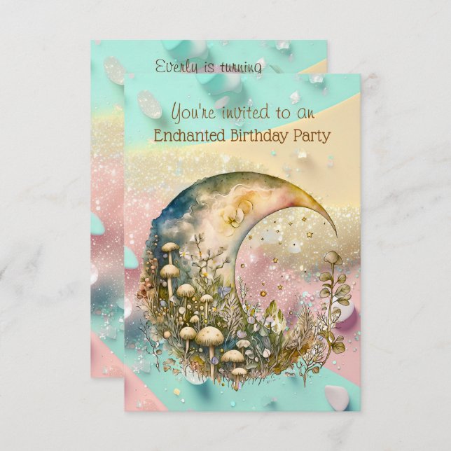 Enchanted Mushroom 2 Year Old Birthday Party Invitation (Front/Back)