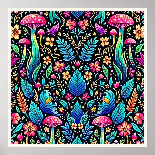 Enchanted Mushroom Forest Dream Poster (Front)