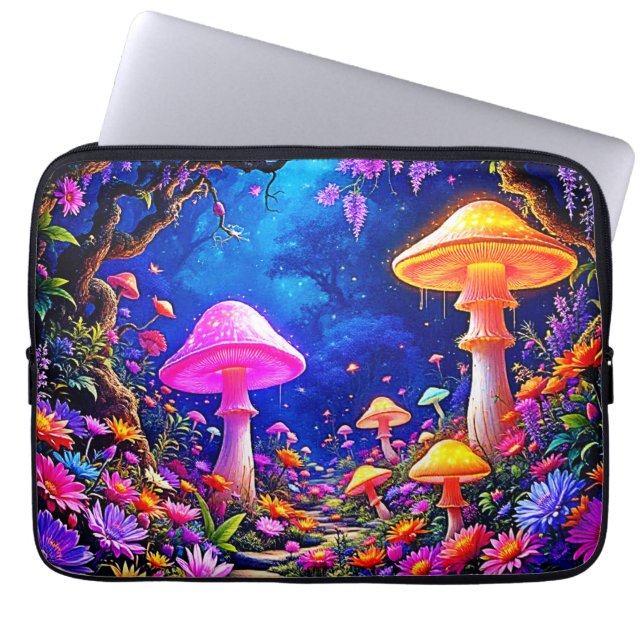 Enchanted Mushroom Forest Laptop Sleeve (Front)