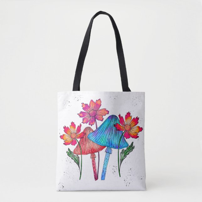 Enchanted Mushroom Garden Tote Bag (Front)
