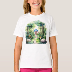 Enchanted Mushroom House in a Magical Forest T-Shirt