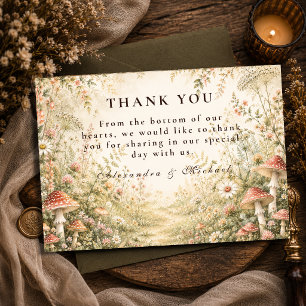Enchanted Mushroom Woodland Wedding Thank You Card
