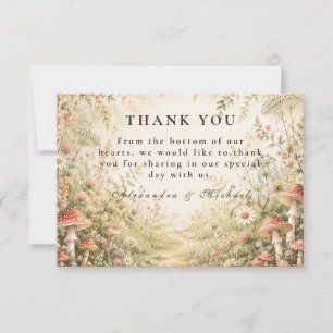 Enchanted Mushroom Woodland Wedding Thank You Card