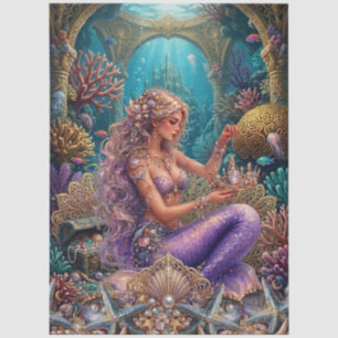 Enchanted Mystical Fantasy Mermaid Decoupage Tissue Paper