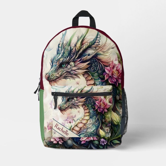 Enchanted Mythical Creature Printed Backpack (Front)
