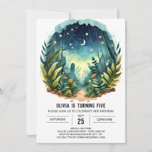 Enchanted Nature Pine Woodland Birthday Invitation