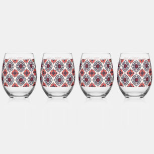 Enchanted Navy "Cosmic Interlock" 16oz Stemless Gl Wine Glass