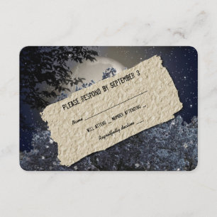 Enchanted Night Blue Tree RSVP Card
