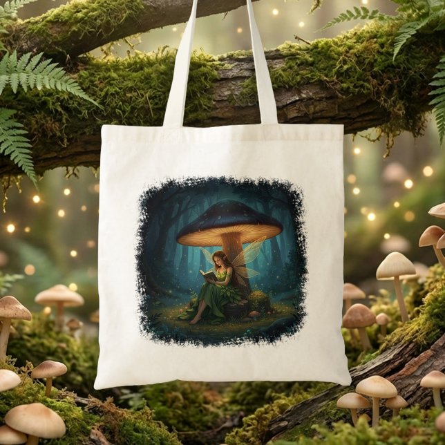 Enchanted Night Fairy Reading a Book Tote Bag (Creator Uploaded)