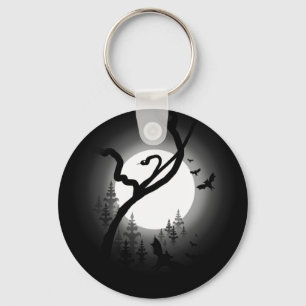 Enchanted Night Forest Key Ring
